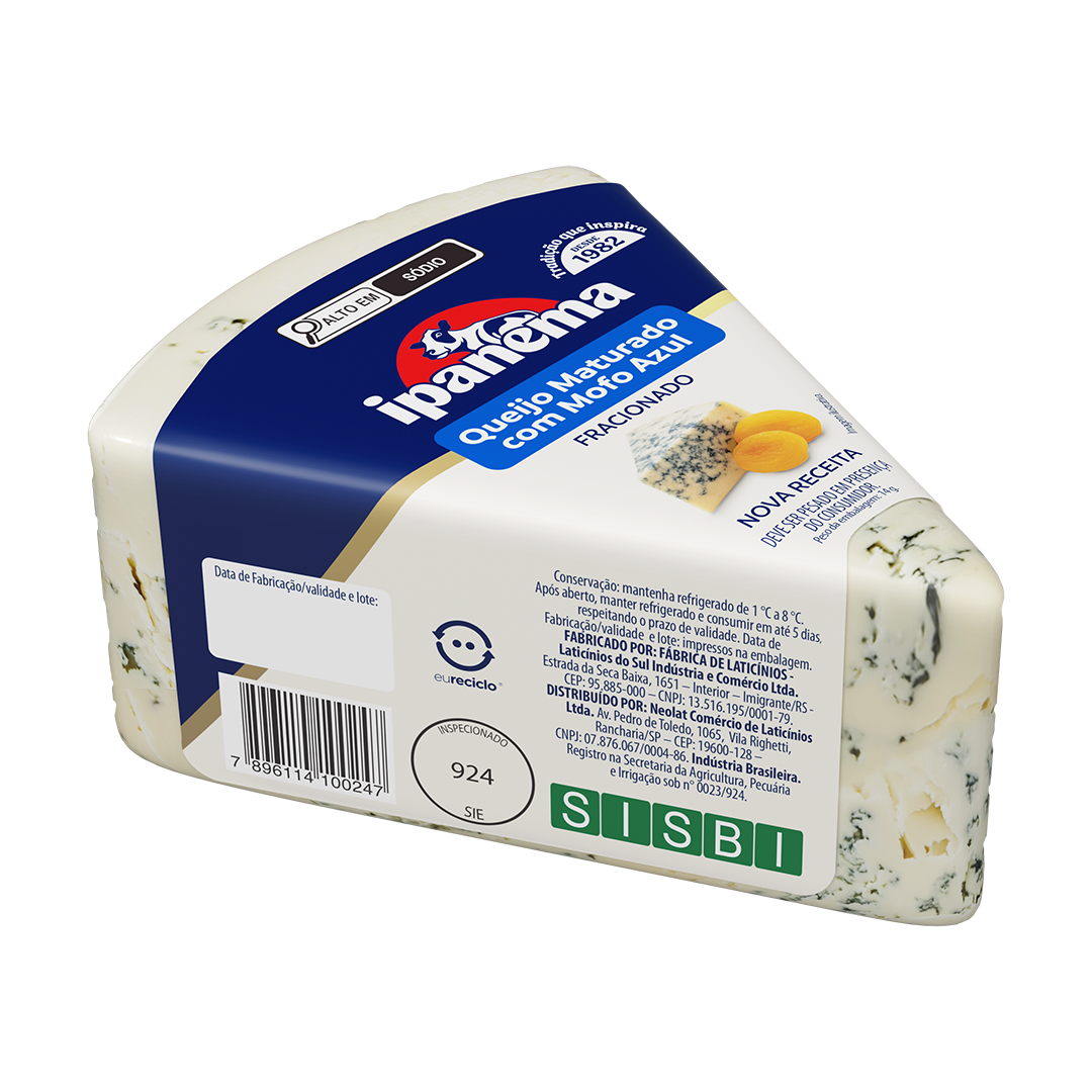Queijo Mofo Azul Ipanema Fração 200g | Caixa com 36 unidades