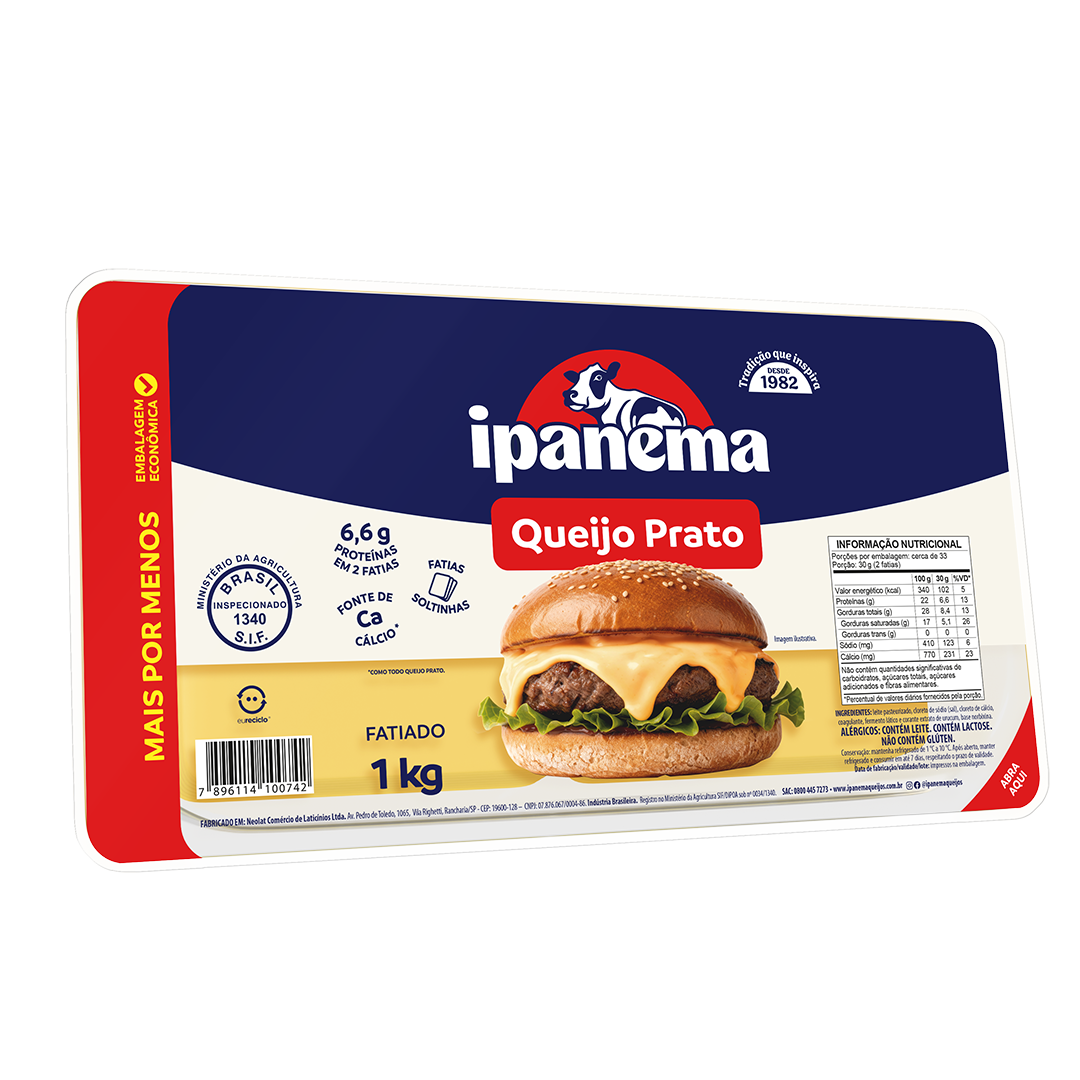 Prato Ipanema Fatiado 1kg | Caixa com 09 unidades