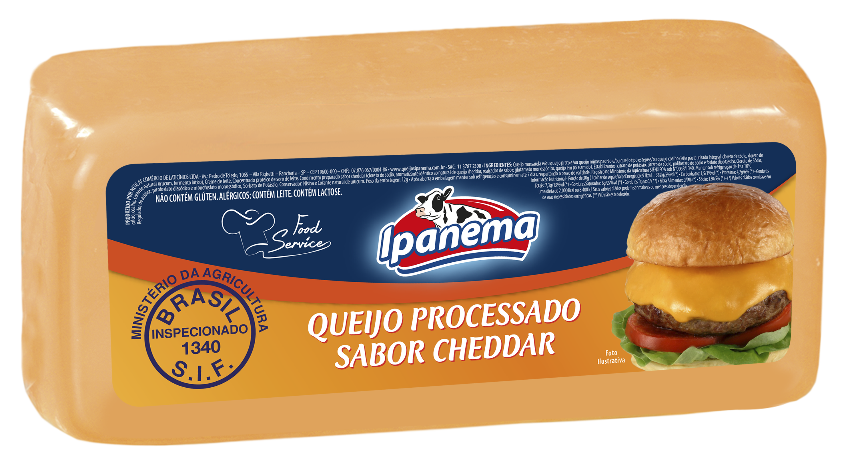 Cheddar Ipanema Peca 3kg | Caixa com 02 unidades