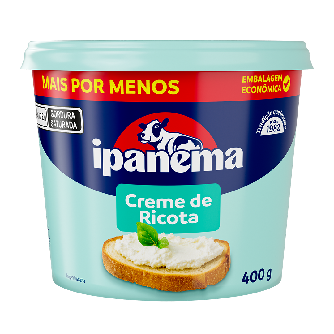 Creme De Ricota Ipanema Pote 400g | Caixa com 12 unidades