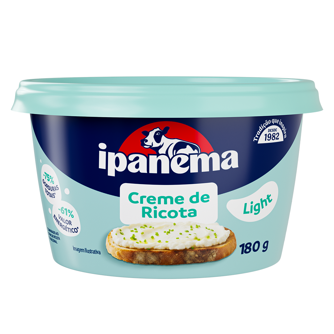 Creme De Ricota Light Ipanema Pote 180g | Caixa com 18 unidades