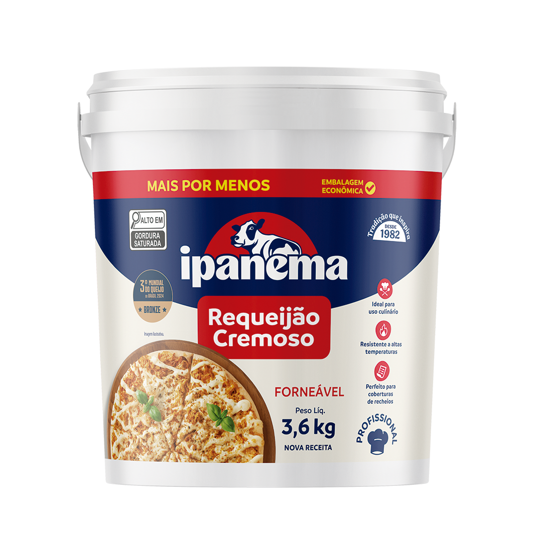 Requeijao Culinario Ipanema Balde 3,6kg | Caixa com 01 unidades