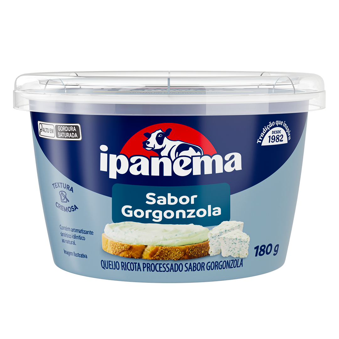 Ricota Sabor Gorgonzola Ipanema Pote 180g | Caixa com 18 unidades