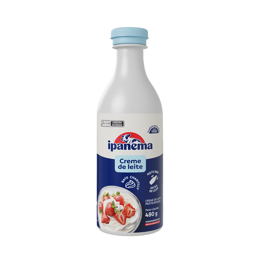 Creme de Leite Ipanema Garrafa 480g | Caixa com 12 unidades