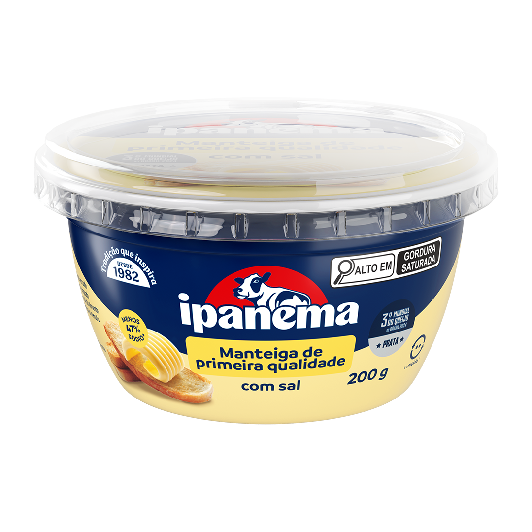 Manteiga C/ Sal Ipanema Pote 200g | Caixa com 18 unidades